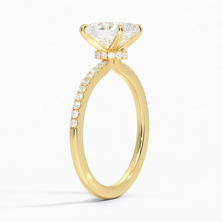 Anillo con diamante de laboratorio de 1 ct en oro 18 Kts