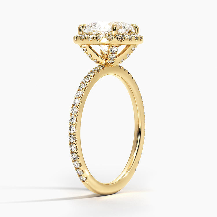 Anillo con diamante de laboratorio de 1 ct en oro 18 Kts