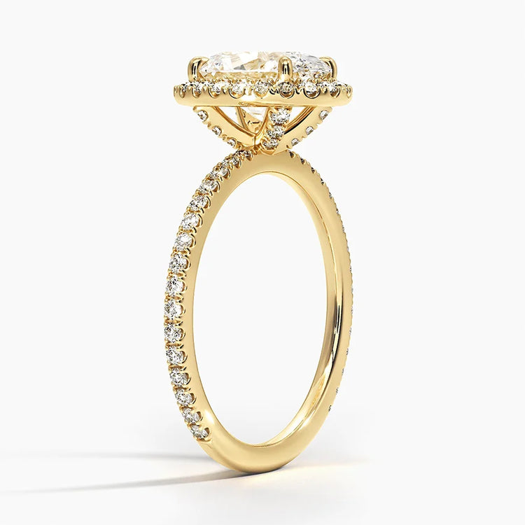 Anillo con diamante de laboratorio de 1 ct en oro 18 Kts