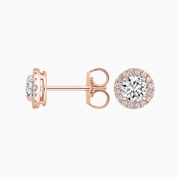 Pendientes con diamantes de laboratorio en oro 18 Kts