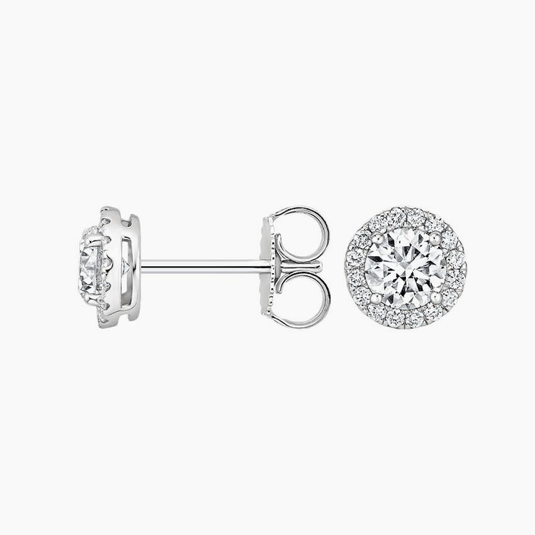 Pendientes con diamantes de laboratorio en oro 18 Kts