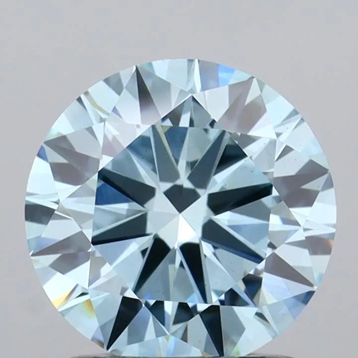 1.31ct Round Lab Grown Diamond (Colour Fancy Vivid Blue, Clarity VS1, Cut EX, IGI Certified)