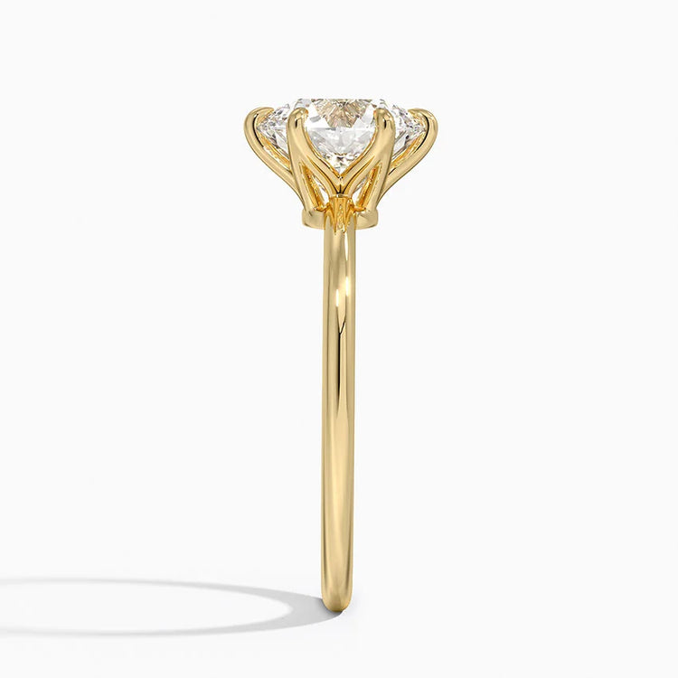 Anillo con diamante de laboratorio de 1 ct en oro 18 Kts