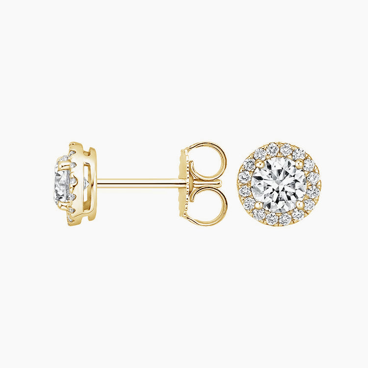 Pendientes con diamantes de laboratorio en oro 18 Kts